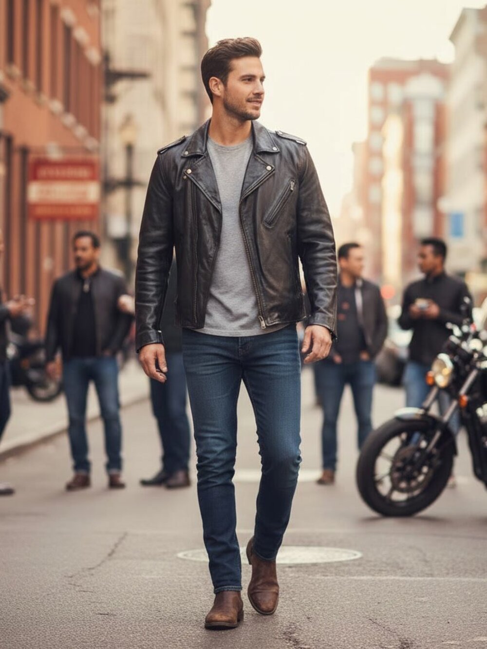 Vintage Motorcycle Real Leather Jacket